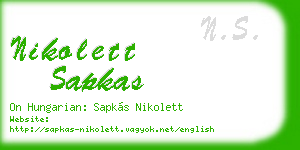 nikolett sapkas business card