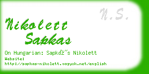 nikolett sapkas business card